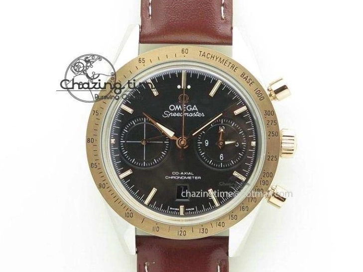 0808 Unique Speedmaster ’57 Co-Axial OMF 1:1 Best Edition White Dial Blue Markers A9300 (Free Leather Strap) 8132